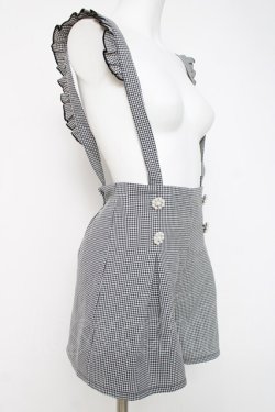 画像2: evelyn / ボックスサスペンダーキュロット F 黒 Y-26-03-16-211-LO-PA-SZ-ZY