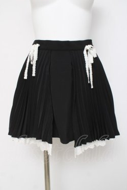 画像1: Me roir / アコーディオンプリーツラップスカート M 黒 Y-26-03-16-216-LO-SK-SZ-ZY