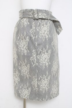 画像1: axes femme / 薔薇レースタイトスカート M 白 Y-26-03-16-218-AX-SK-SZ-ZY