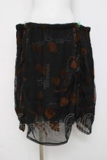 画像1: h.naoto Blood / バラフロッキーたくし上げスカート  黒 Y-26-03-16-220-HN-SK-SZ-ZY (1)