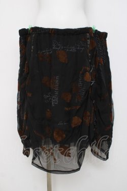 画像1: h.naoto Blood / バラフロッキーたくし上げスカート  黒 Y-26-03-16-220-HN-SK-SZ-ZY