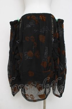 画像3: h.naoto Blood / バラフロッキーたくし上げスカート  黒 Y-26-03-16-220-HN-SK-SZ-ZY