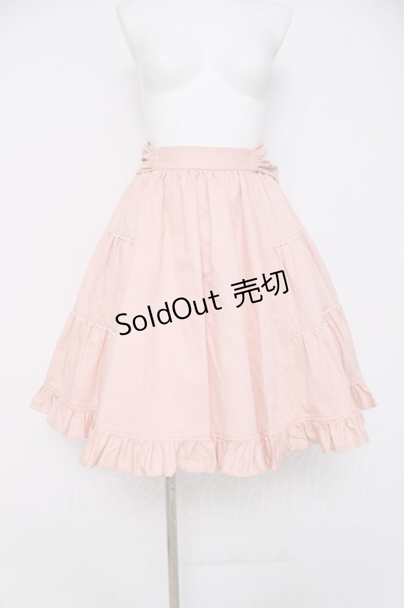 画像1: Heart E / サイドティアードバックリボンスカート  ピンク Y-26-03-16-221-LO-SK-SZ-ZY (1)