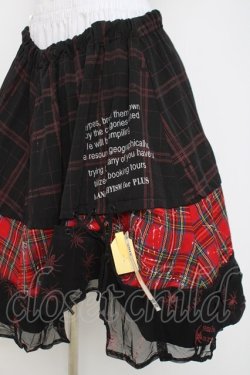 画像2: h.ANARCHY / 蜘蛛プリント切替スカート  黒/赤 Y-26-03-16-222-HN-SK-SZ-ZY