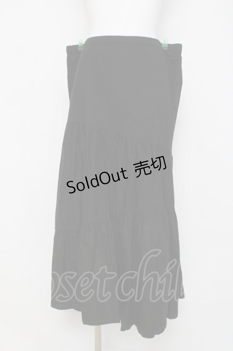 画像1: T・KUNITOMO / ティアードロングスカート  黒 Y-26-03-16-226-PU-SK-SZ-ZY (1)