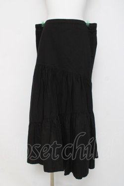 画像1: T・KUNITOMO / ティアードロングスカート  黒 Y-26-03-16-226-PU-SK-SZ-ZY