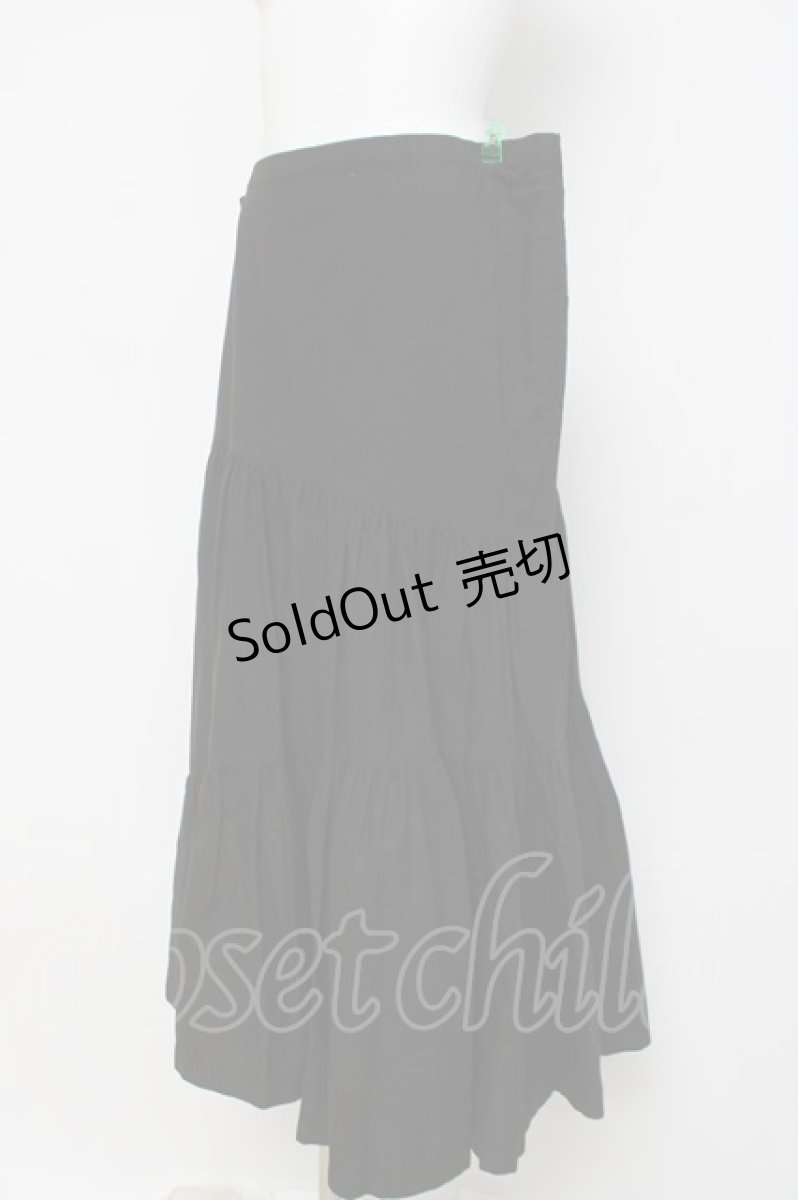 画像2: T・KUNITOMO / ティアードロングスカート  黒 Y-26-03-16-226-PU-SK-SZ-ZY (2)