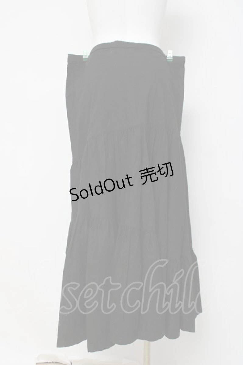 画像3: T・KUNITOMO / ティアードロングスカート  黒 Y-26-03-16-226-PU-SK-SZ-ZY (3)