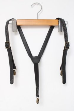 画像1: axes femme / 薔薇モチーフ刺繍サスペンダー  黒 Y-26-03-16-032-AX-ZA-SZ-ZY