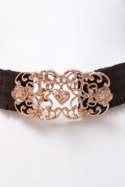 画像1: axes femme / ハートチャームゴムベルト  ゴールド Y-26-03-16-035-AX-ZA-SZ-ZY