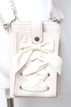 画像1: axes femme POETIQUE / レースアップスマホポシェット  生成り Y-26-03-16-038-AX-ZA-SZ-ZY