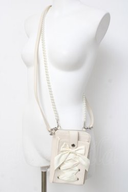 画像2: axes femme POETIQUE / レースアップスマホポシェット  生成り Y-26-03-16-038-AX-ZA-SZ-ZY