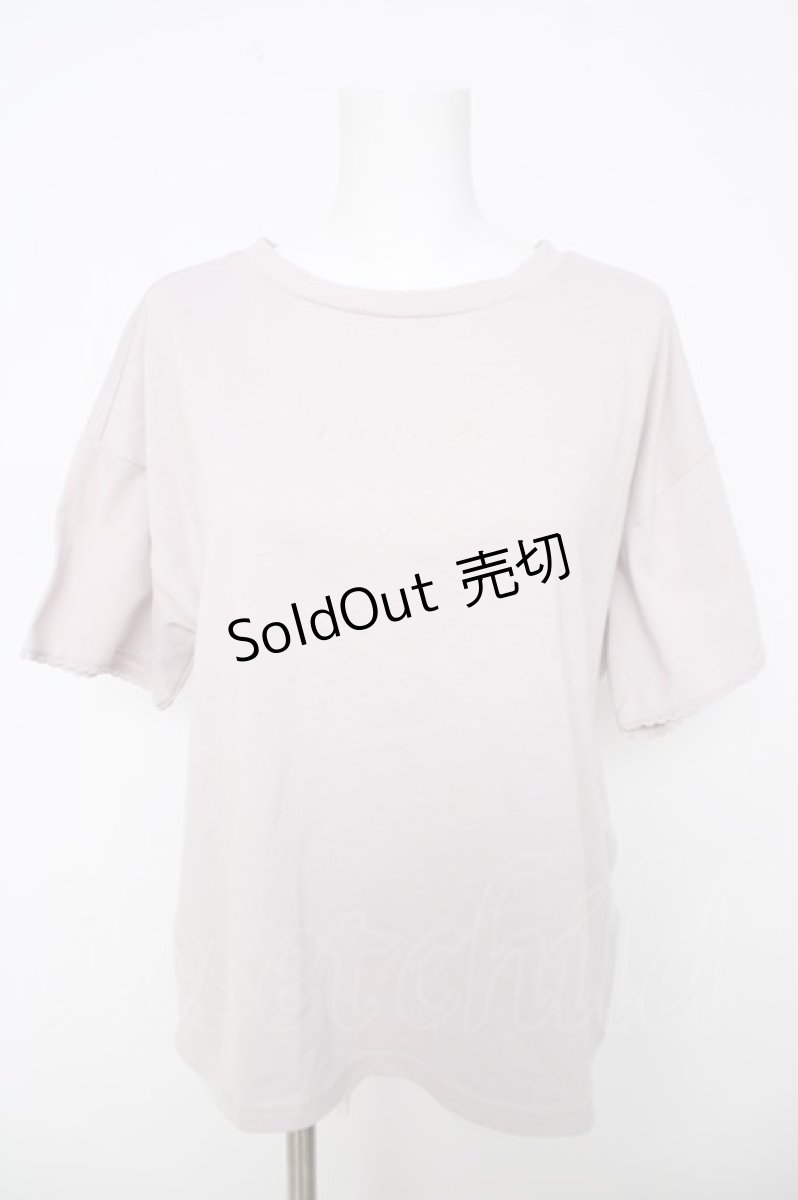 画像1: axes femme / ラメ刺繍ロゴＴシャツ  ラベンダー Y-26-03-18-046-AX-TO-SZ-ZI (1)