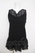 axes femme / スカラップレースロングタンク M 黒 Y-26-03-18-047-AX-TO-SZ-ZY