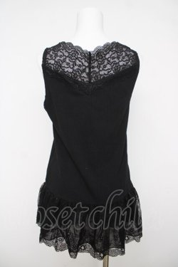 画像2: axes femme / スカラップレースロングタンク M 黒 Y-26-03-18-047-AX-TO-SZ-ZY