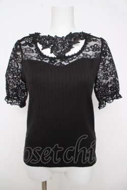 画像1: axes femme / チョーカー風ビスチェ切替プルオーバー M 黒 Y-26-03-18-048-AX-TO-SZ-ZY