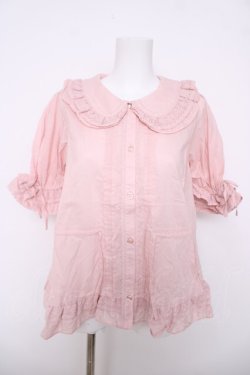 画像1: Chalmiere / クラシックコットンブラウス M ピンク Y-26-03-18-006-LO-BL-SZ-ZY