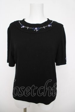 画像1: axes femme / 吸水速乾バラボトルネックPO F 黒 Y-26-03-18-051-AX-TO-SZ-ZY