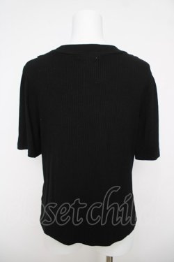 画像2: axes femme / 吸水速乾バラボトルネックPO F 黒 Y-26-03-18-051-AX-TO-SZ-ZY