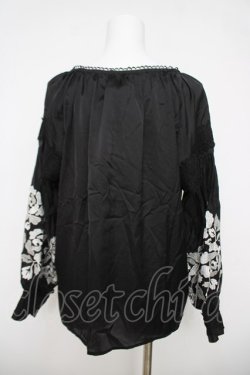 画像2: axes femme NOSTALGIE / バルーン袖レースブラウス F 黒 Y-26-03-18-052-AX-BL-SZ-ZY