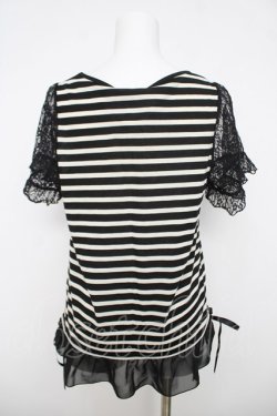 画像2: axes femme / マリンプリントボーダープルオーバー M 黒 Y-26-03-18-056-AX-TO-SZ-ZY