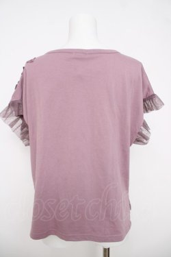 画像2: axes femme / 立体花モチーフレースＴシャツ M パープル Y-26-03-18-057-AX-TS-SZ-ZY
