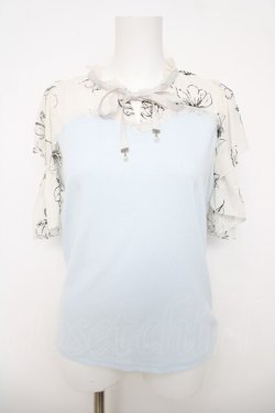 画像1: axes femme / フロッキーチュール切替プルオーバー  サックス Y-26-03-18-059-AX-TO-SZ-ZY