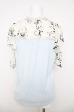 画像2: axes femme / フロッキーチュール切替プルオーバー  サックス Y-26-03-18-059-AX-TO-SZ-ZY