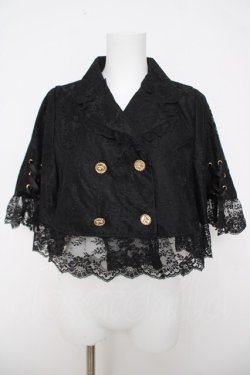 画像1: Rojita / レースケープスプリングポンチョ  黒 Y-26-03-18-060-LO-TO-SZ-ZY