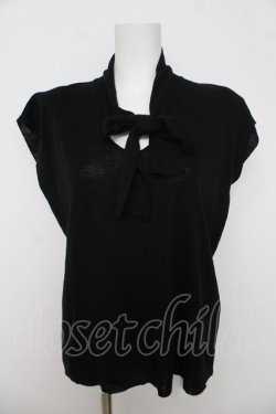 画像1: PINK HOUSE / ボウタイノースリーブニット  黒 Y-26-03-18-066-LO-TO-SZ-ZY