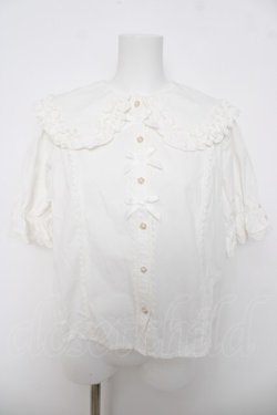 画像1: axes femme kawaii / 半袖丸襟コットンブラウス M 白 Y-26-03-18-008-AX-BL-SZ-ZY