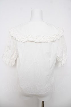 画像2: axes femme kawaii / 半袖丸襟コットンブラウス M 白 Y-26-03-18-008-AX-BL-SZ-ZY