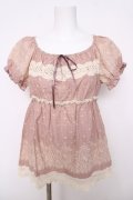PINK HOUSE / レースプリントプルブラウス F ピンク Y-26-03-18-075-LO-BL-SZ-ZY