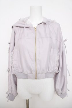 画像1: couture BY ROJITA / 袖リボンフーディーブルゾン  ラベンダー Y-26-03-18-078-LO-TO-SZ-ZY