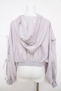 画像2: couture BY ROJITA / 袖リボンフーディーブルゾン  ラベンダー Y-26-03-18-078-LO-TO-SZ-ZY