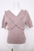 An MILLE / フリルクロスニット  ピンク Y-26-03-18-079-EL-TO-SZ-ZY