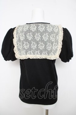 画像2: INGEBORG / レースセーラーカラー半袖ニット  黒 Y-26-03-18-086-LO-TO-SZ-ZY
