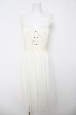 画像1: axes femme POETIQUE / ビスチェデザインチュールワンピース M 生成り Y-26-03-18-092-AX-OP-SZ-ZY