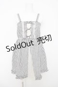 axes femme / ギンガムシャーリングキャミワンピース M 黒 Y-26-03-18-094-AX-OP-SZ-ZY