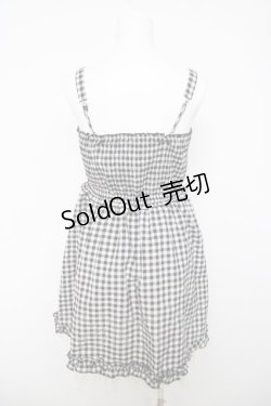 画像2: axes femme / ギンガムシャーリングキャミワンピース M 黒 Y-26-03-18-094-AX-OP-SZ-ZY