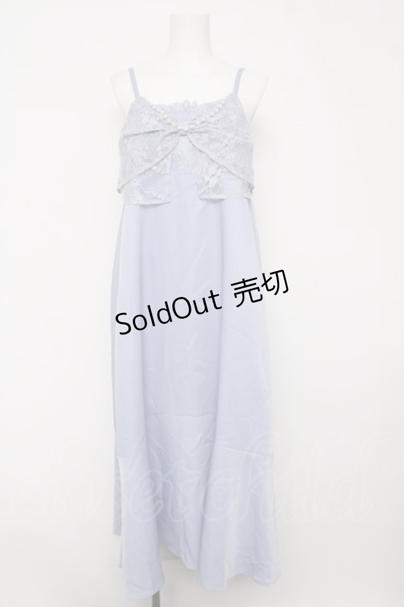 画像1: axes femme / ビッグレースリボンキャミワンピース F ブルー Y-26-03-18-103-AX-OP-SZ-ZS (1)