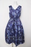 axes femme / トゥインクルスノー柄ワンピース M 紺 Y-26-03-18-104-AX-OP-SZ-ZY