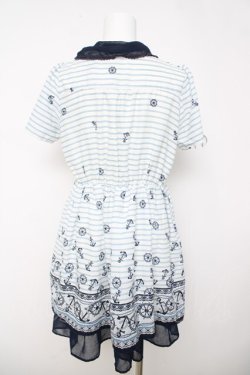 画像2: axes femme / イカリ柄モチーフ風チュニック M オフ×紺 Y-26-03-18-110-AX-OP-SZ-ZY