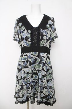 画像1: axes femme / レースコラージュ柄ワンピース  黒 Y-26-03-18-111-AX-OP-SZ-ZY