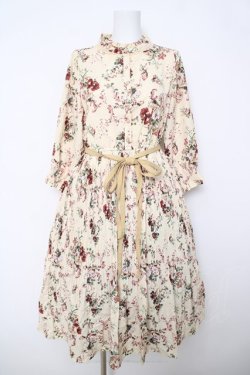 画像1: axes femme / シャビーシックフラワー柄ワンピース M イエロー Y-26-03-18-113-AX-OP-SZ-ZY