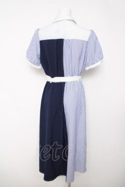 画像2: axes femme / ストライプ切替シャツワンピース F 紺 Y-26-03-18-114-AX-OP-SZ-ZY