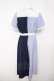 画像2: axes femme / ストライプ切替シャツワンピース F 紺 Y-26-03-18-114-AX-OP-SZ-ZY (2)