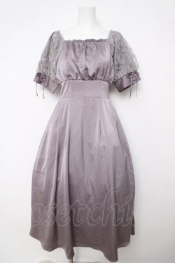 画像1: axes femme / レース袖スクエアネックワンピース F ラベンダー Y-26-03-18-118-AX-OP-SZ-ZY