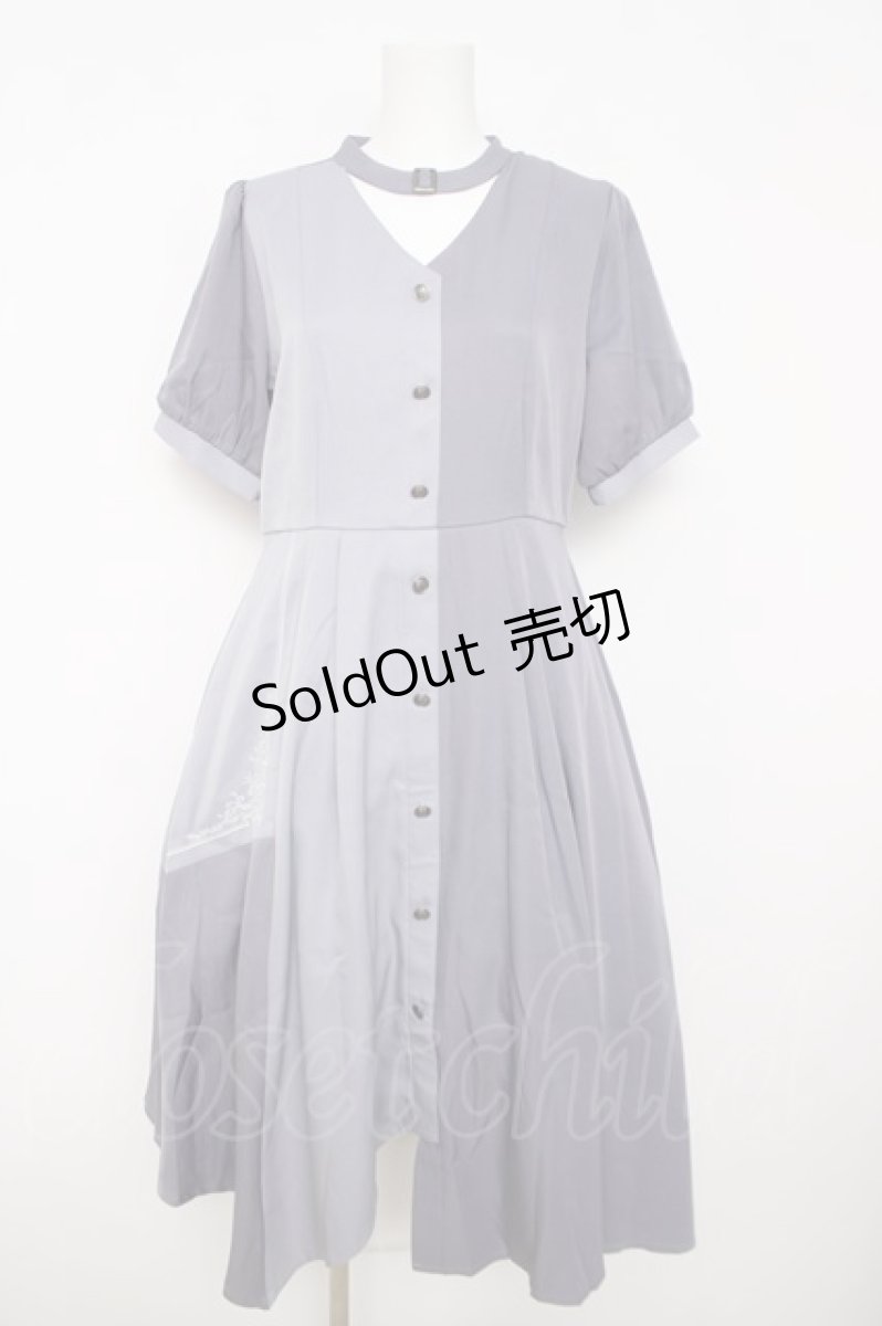 画像1: axes femme / チョーカー風バイカラーワンピース F ラベンダー Y-26-03-18-119-AX-TO-SZ-ZY (1)
