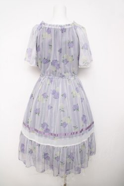 画像2: axes femme / 紫陽花シフォンワンピース M ラベンダー Y-26-03-18-122-AX-OP-SZ-ZY
